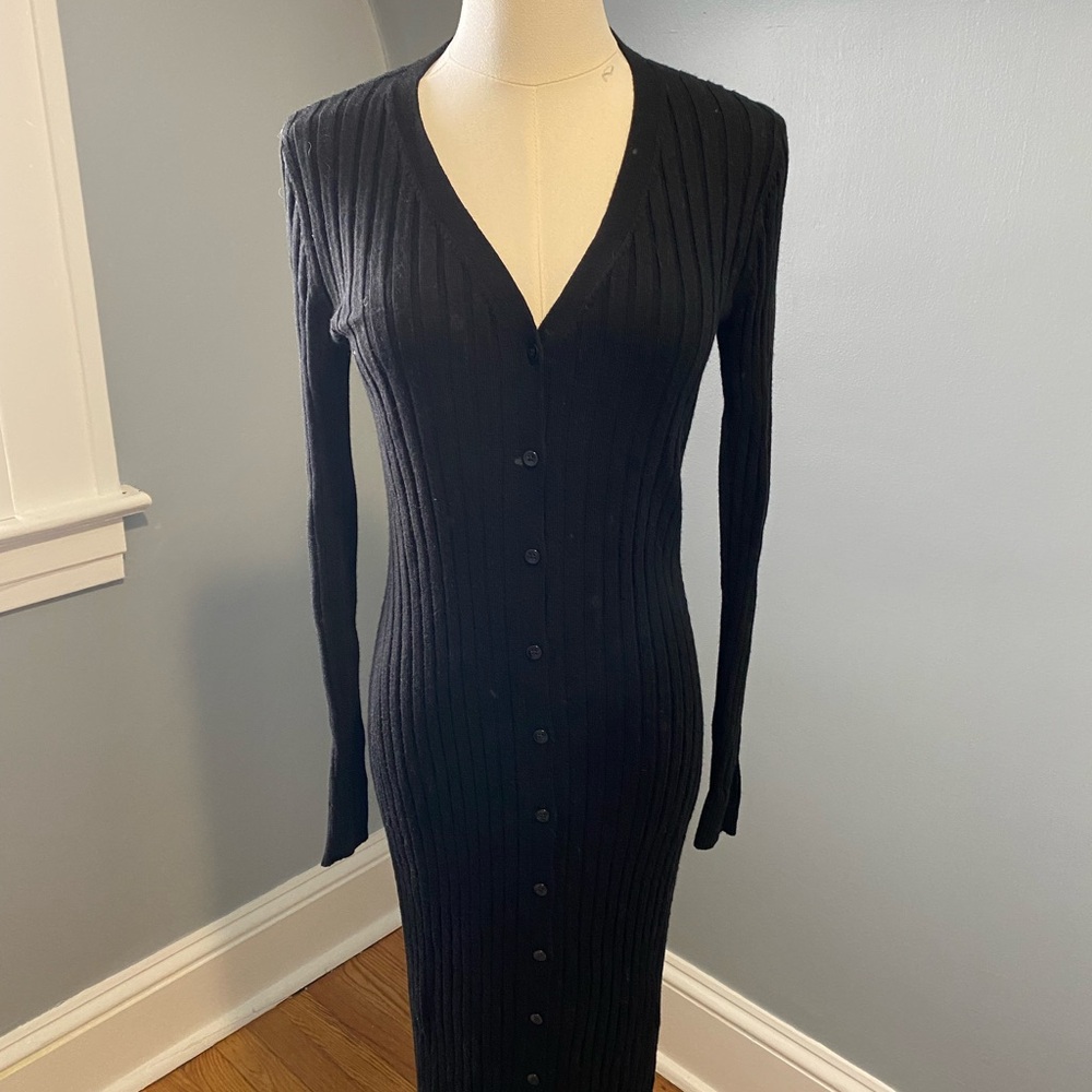 Club Monaco Black Long Sleeve Dress